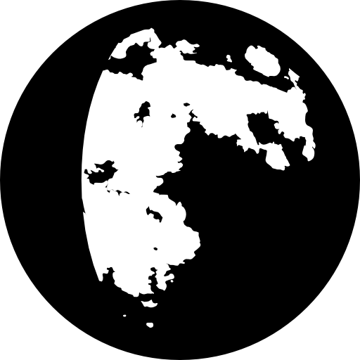 Moon phase symbol with craters